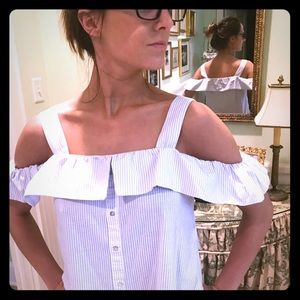 Brand new Zara blue/White summer top! Size Small!